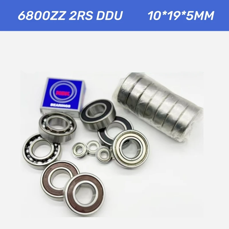 

Motor bearing deep groove ball bearing 6800ZZ 2rs ddu seal 10×19×5mm motorcycle remote control vehicle bearing 4pcs