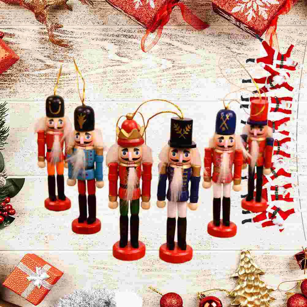 

6 Pcs Figurines Christmas Decor Toys Children Kidcraft Playset Kids Wooden