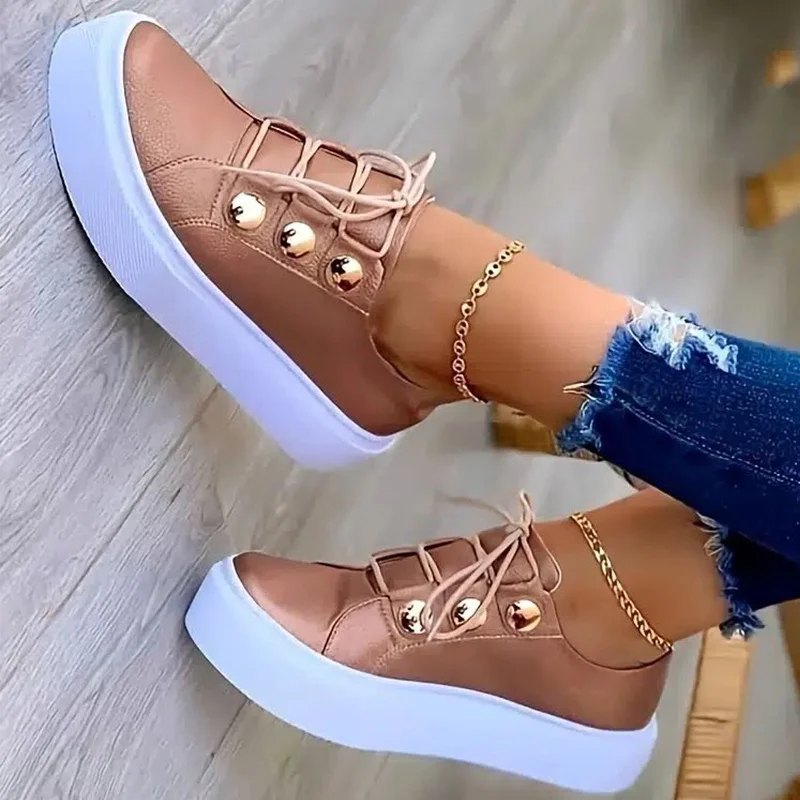 New Fashion Women Flat High Quality Casual Shoes Comfortable Outdoor Sports Platform Plus Size Round Head Shoes