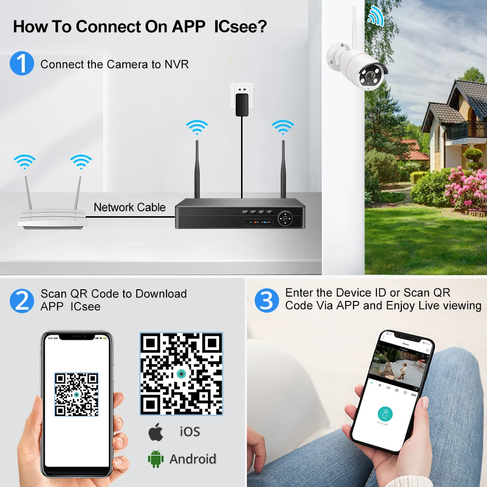 Беспроводная камера видеонаблюдения MISECU 8CH HD 5MP