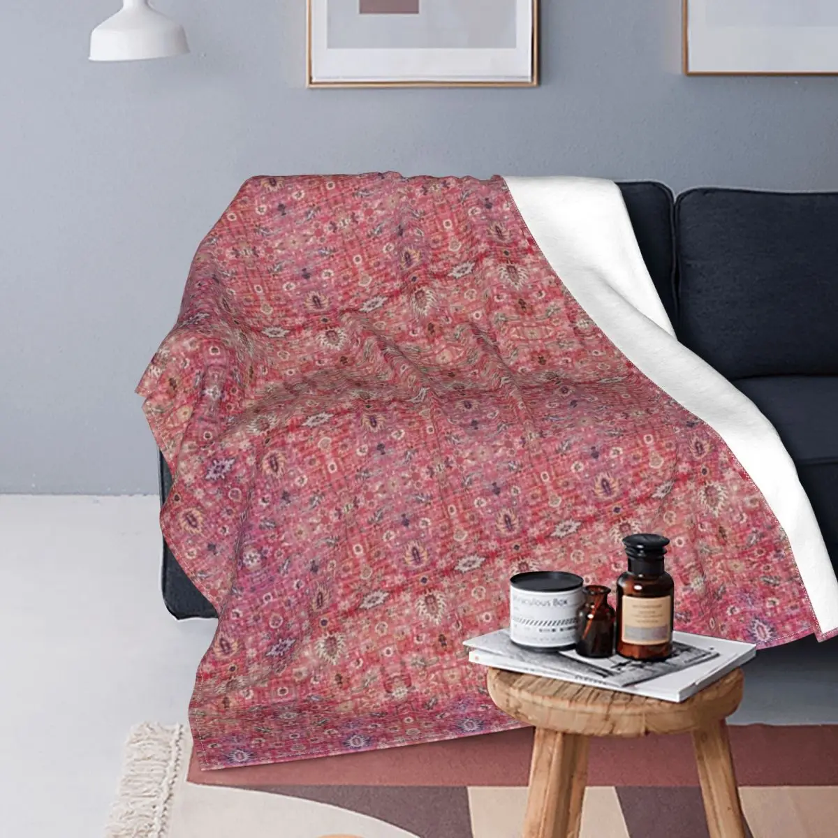 

Antique Traditional Pink Oriental Moroccan Style Blanket Fleece Lightweight Throw Blanket Sofa Throw Blanket For Couch ad Quilt