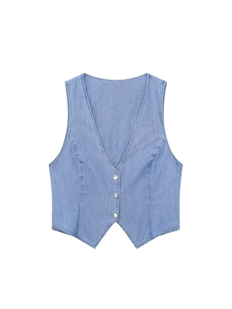 

Женский винтажный жилет с V-образным вырезом, без рукавов