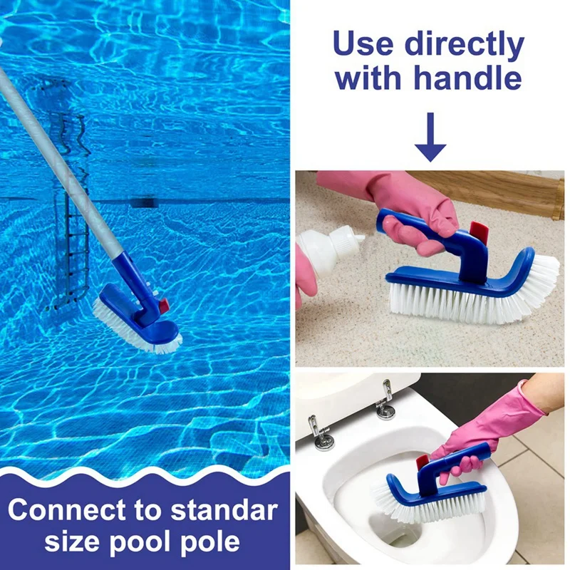 Щетка для бассейна шага и углов вращающаяся ручная скраб-щетка с тонкой щетиной