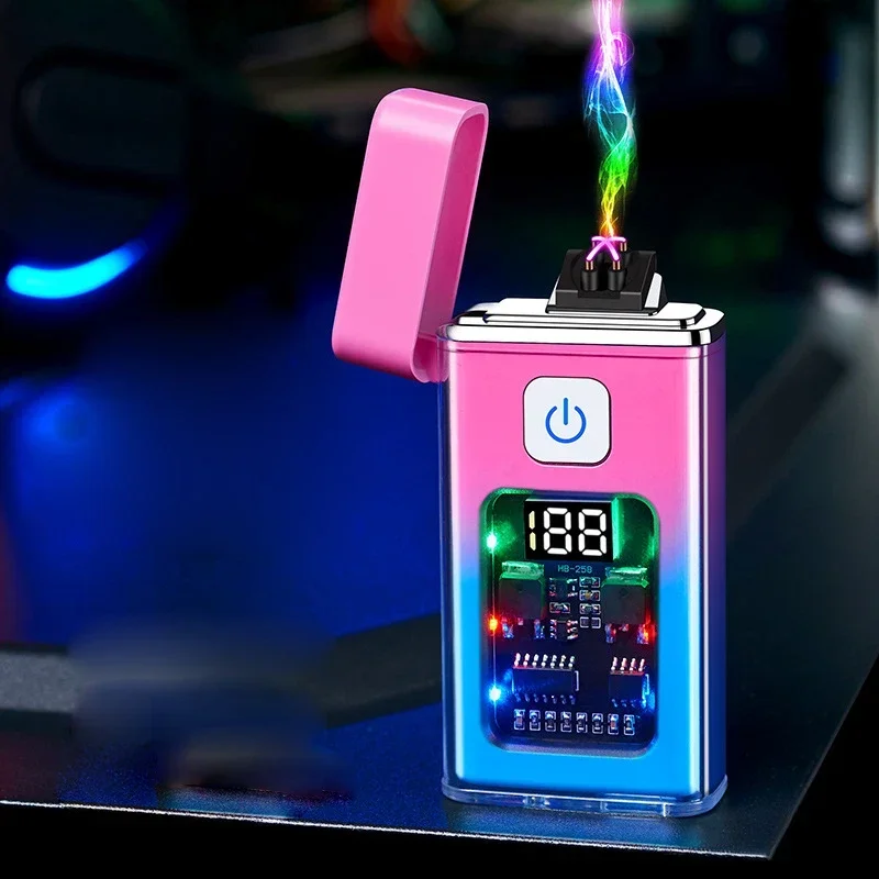Стильная USB перезаряжаемая электрическая зажигалка крутая ветрозащитная