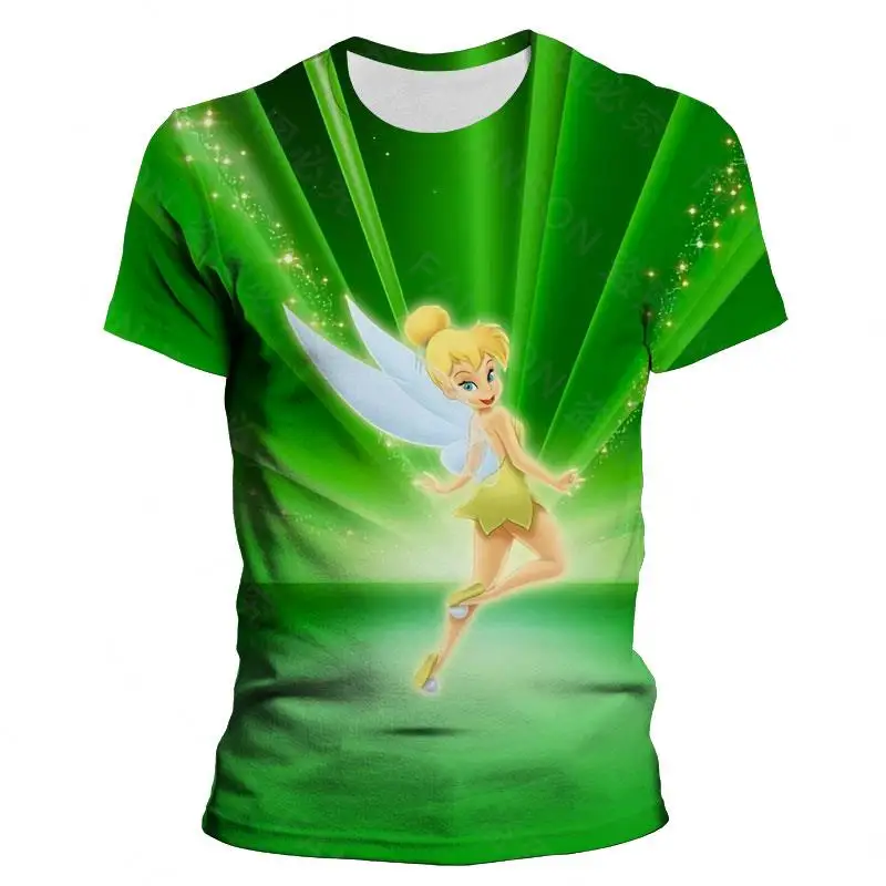 T-shirts Disney Tinker Bell Kawaii 3D Print Kids T Shirt Summer Fashion Cartoons T-shirt Boy Girl Unisex Children's Tshirt Tops images - 6