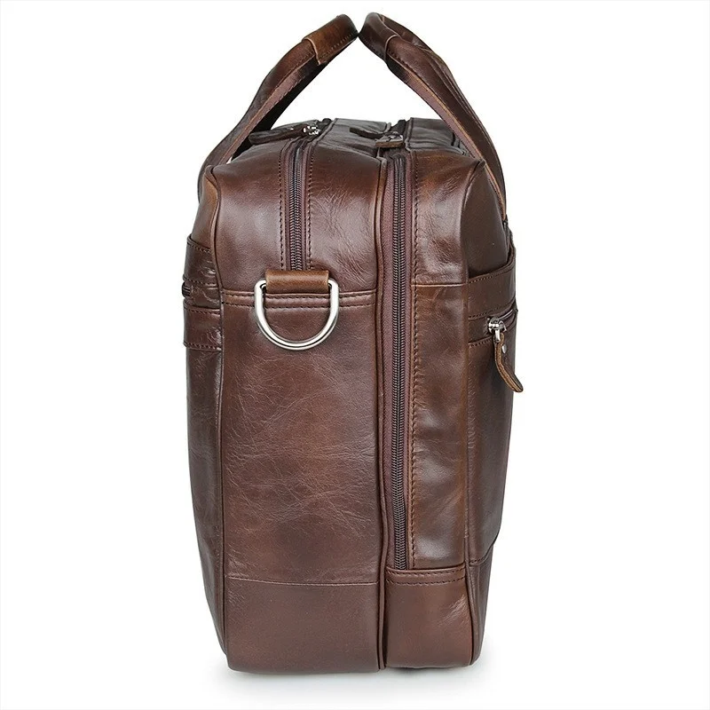 Men's Briefcase Genuine Leather Handbags Bag For Documents Men Business Portfolio Male Excellent Cow Leather Travel Laptop Bags