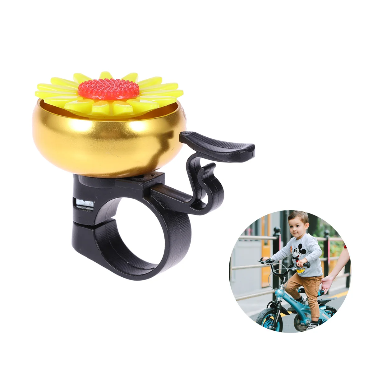 

Bell Bike Horn Ringer Brass Cycling Classic Clear Kids Shaped Sunflower Accessories Sound Aluminum Crisp Loud Ring Handlebar