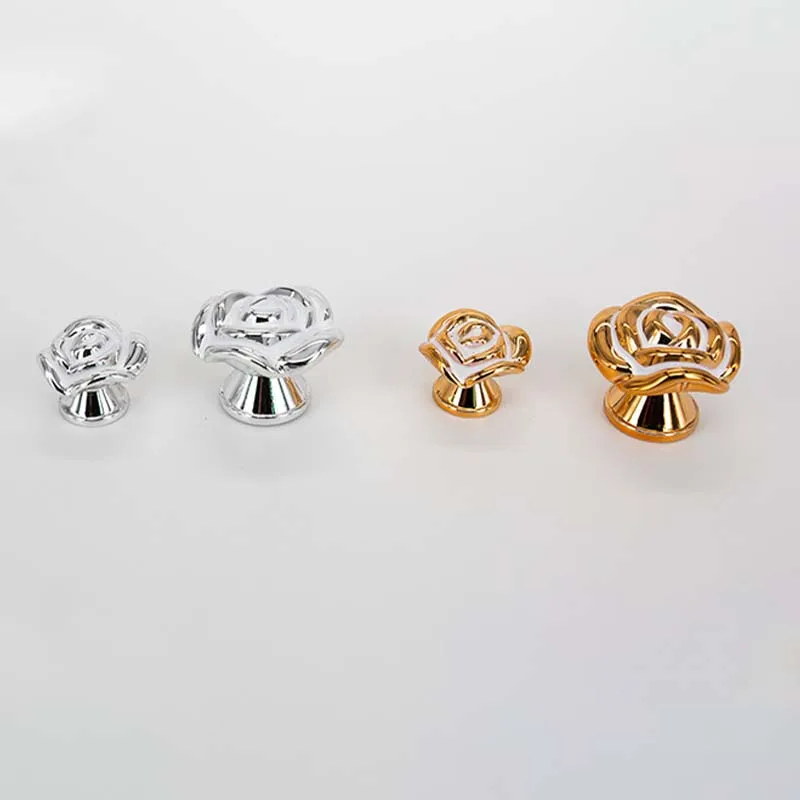 

Furniture Handle Plastic Handle European Style Furniture Accessories Rose Carved Single Hole Handle Hand-painted Golden Handles