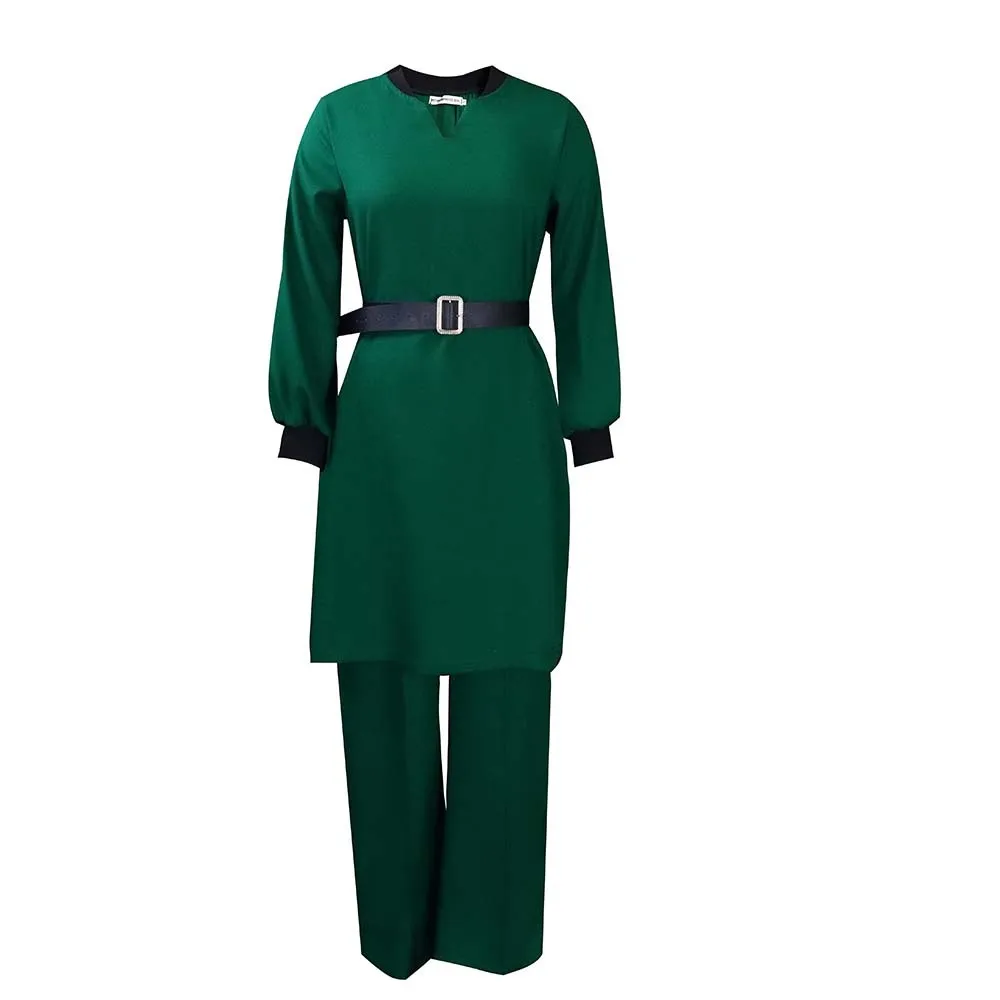 

Women's Set Wide Leg Pants Two Piece Set Women 2023 Autumn Causal Long Sleeve Pant Suits Tracksuit Outfits Vestidos Belt