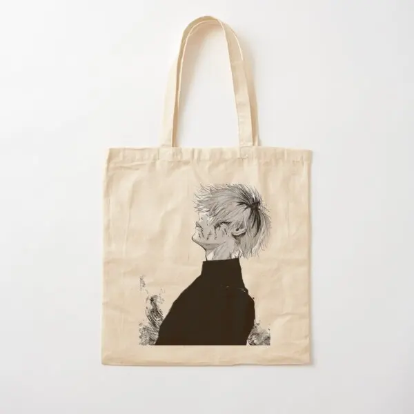 

Kaneki Cotton Canvas Bag Travel Shoulder Bag Grocery Shopper Reusable Women Printed Unisex Fabric Foldable Tote Ladies Fashion