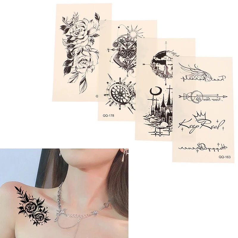 

1Sheet Waterproof Temporary Tattoo Stickers Flower Butterfly Lion Tattoo Sticker Sexy Fake Tattoo