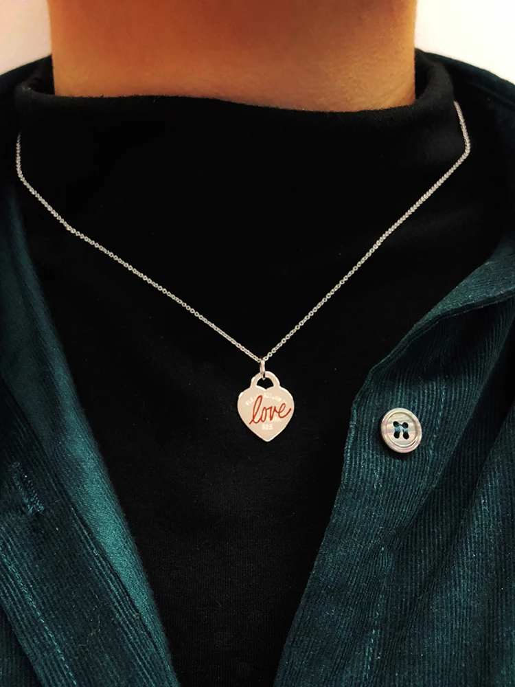 

1:1S925 Simple Fashion Personality Style (Multi-Style) Heart Pendant Collarbone Necklace, Women's Holiday Luxury Jewelry Gift