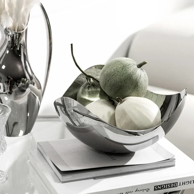 Большая сервировочная миска из нержавеющей стали металлическое блюдо поднос для