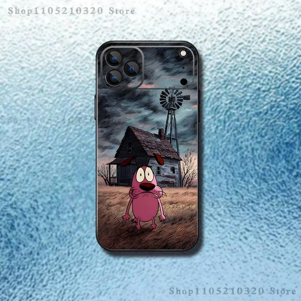 Фото Чехол для телефона Court the C-Cowardly Dog для iPhone 17,16,15,14,13,12,11,Pro Max,XS,XR,SE,Mini,8,7,мягкий силиконовый черный чехол №4