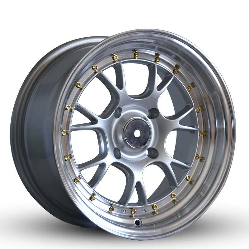 

High quality 15x7.5J wheel rim pcd 4x100 offset 18et center bore 63.7 silver machine lip cast aluminum alloy casting wheels