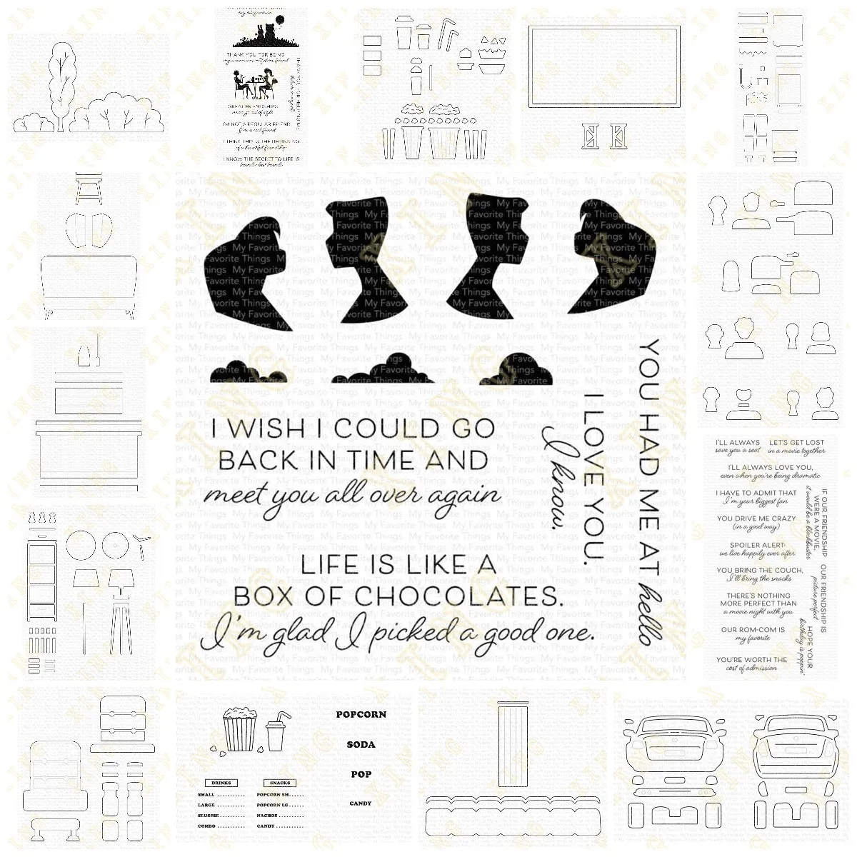 

Newest Movies Sentiments Metal Cutting Dies Clear Stamps Scrapbook Diary Secoration Embossing Stencil Template Diy Greeting Card