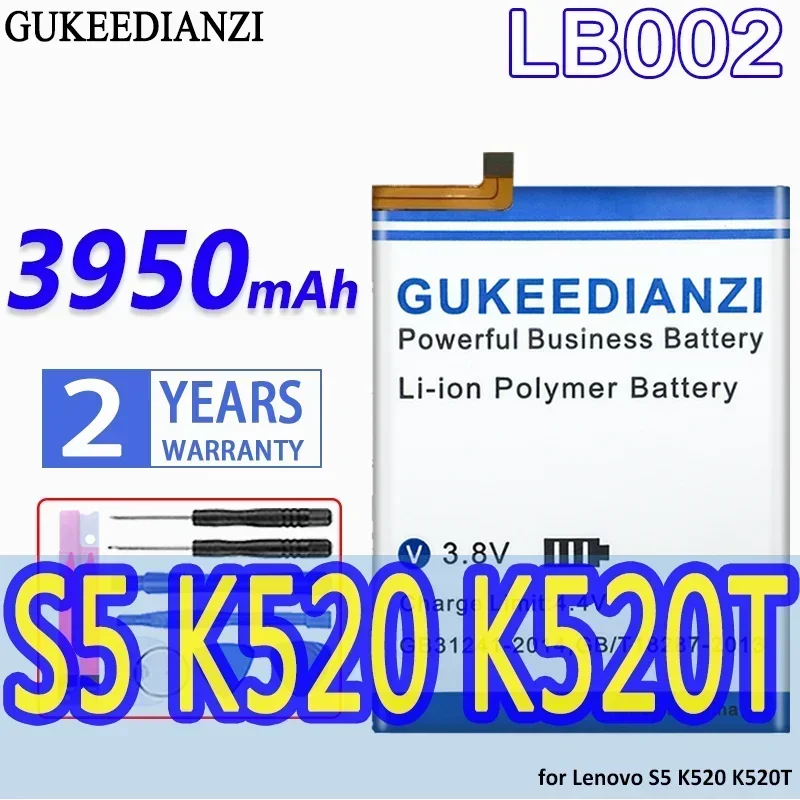Аккумулятор GUKEEDIANZI большой емкости LB002 3950 мАч для Lenovo S5 K520 K520T Bateria