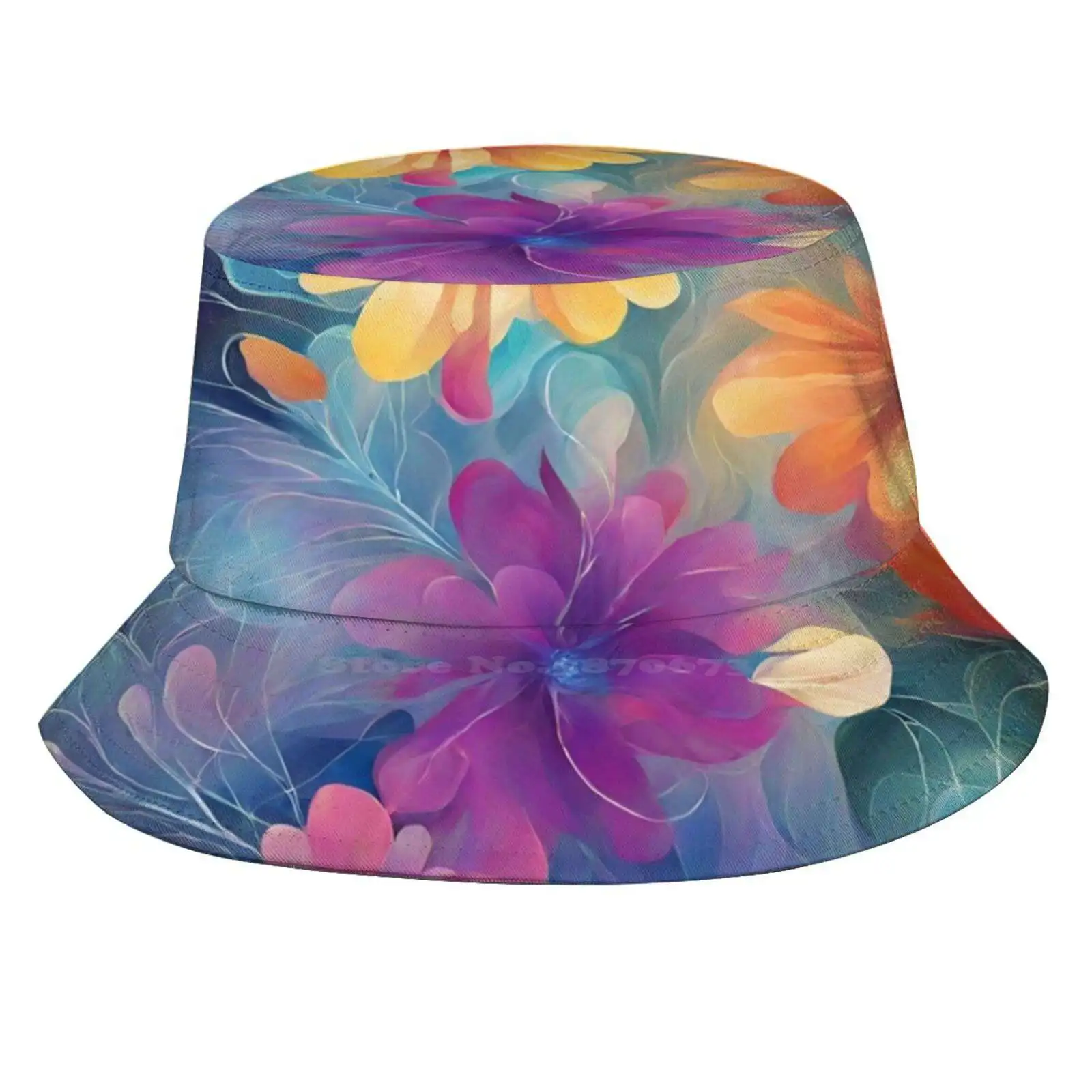 Кепка от солнца с яркими абстрактными цветами шапка рыбака Панама лепестками