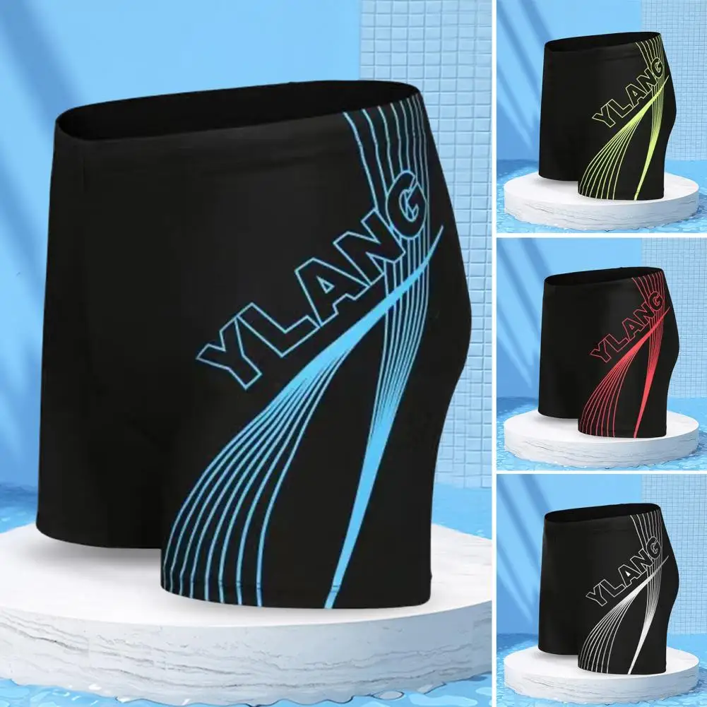 

Mid-rise Elastic Waistband Inner Drawstring Swimming Trunks Men Adult Hot Spring Beachwear Surfing Accessories Bathing Suit bain