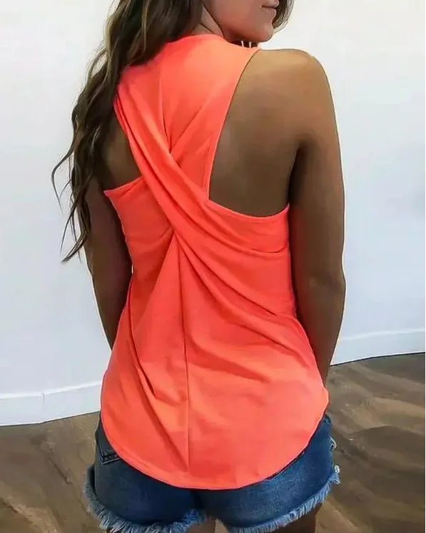 

Halter Top Twist Racerback Tank Top Sexy Sleeveless Vest Casual Elegant Woman Clothing Fashion Korean Streetwear
