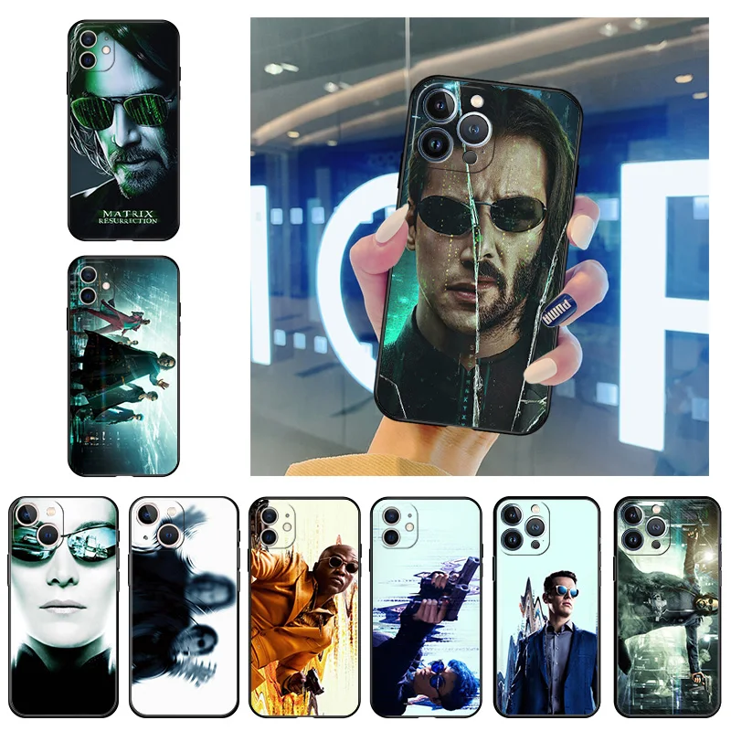

Phone Case for iphone 14 7 8 Plus 11 12 13 Pro XS Max 14Plus Mini XR SE 6 X Matrix 4 Soft Black Ultra Thin Silicone Cover Fundas