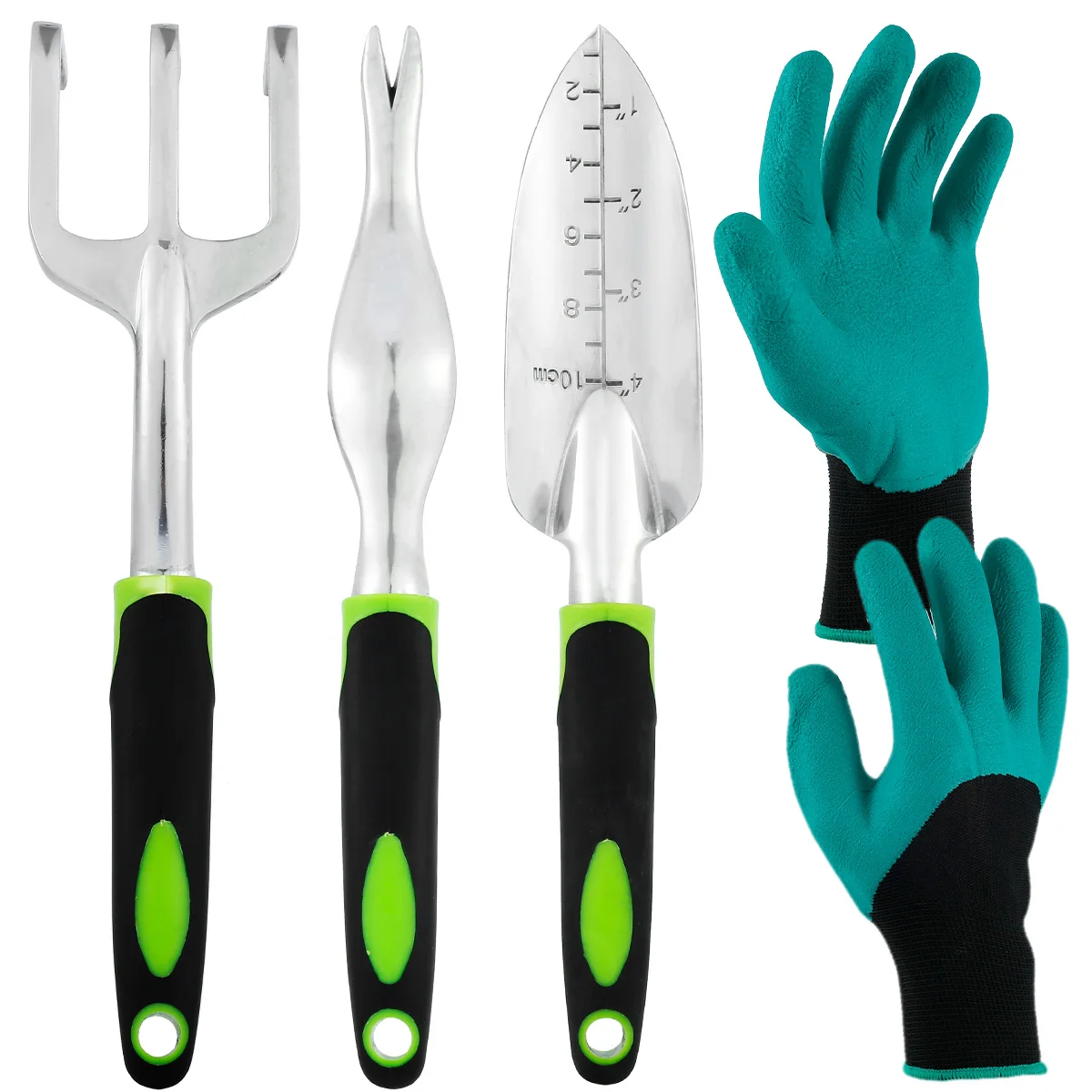 

4Pcs Garden Tools Set Miniature Planting Tool Mini Portable Transplanting Tool Kit With Small Shovel Rake Root Extractor Glove
