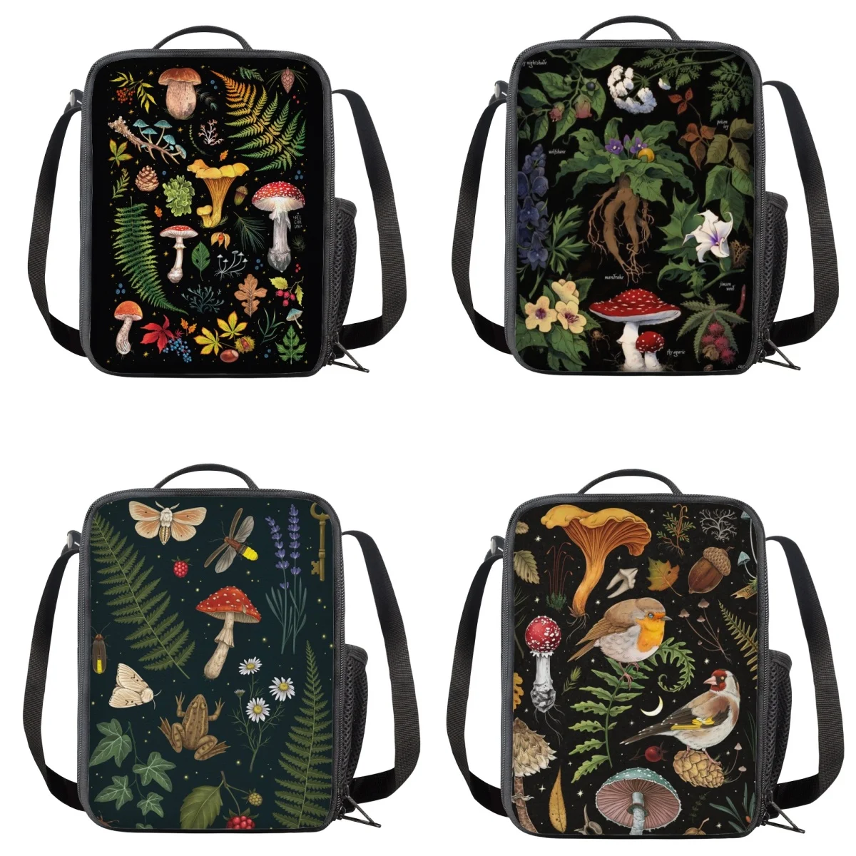 

Fashion Mushroom Print Lunch Bag Portable Insulated Cooler Bags Thermal Food Picnic Lunchbox Women Kids Lancheira Lunch Box Tote