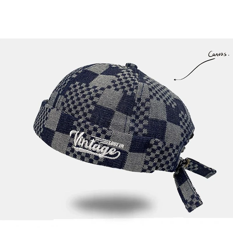 

2023 New Watermelon Hat Retro American Tooling Hat Hip Hop Melon Skin Hat Men's Round Hat Female Yuppie Landlord Hat Wholesale