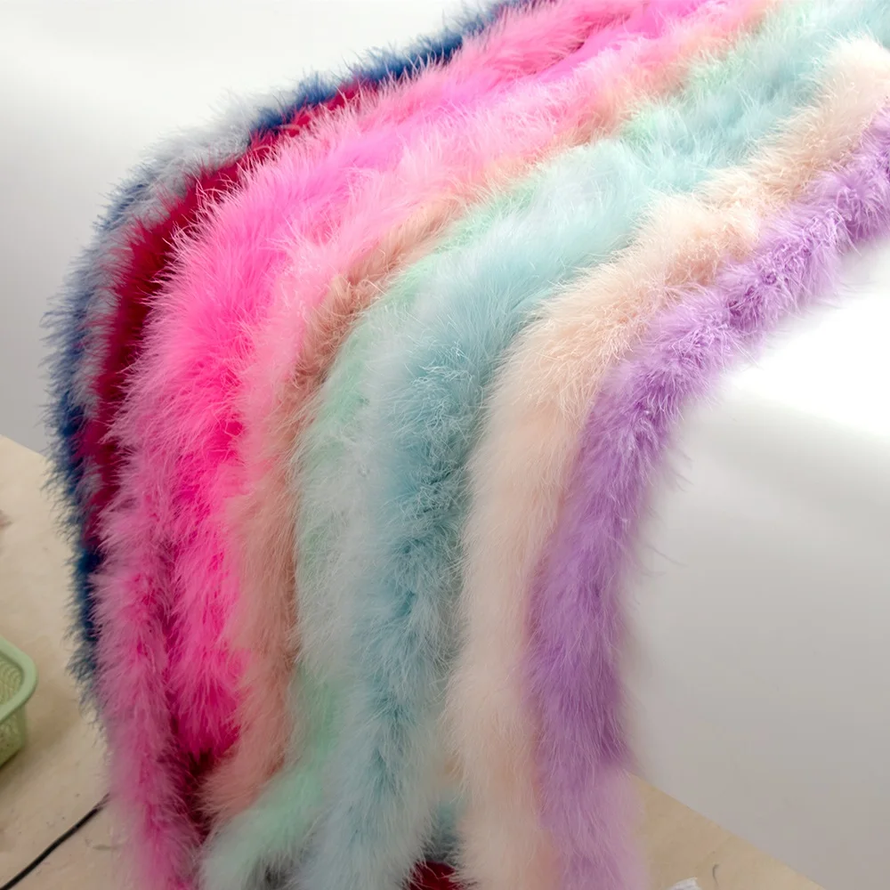 

20G Dyed Marabou Turkey Ostrich Feather Boa Clothes Shawl 2M Natural Turkey Plume Christmas Carnival Sewing Party Decoration