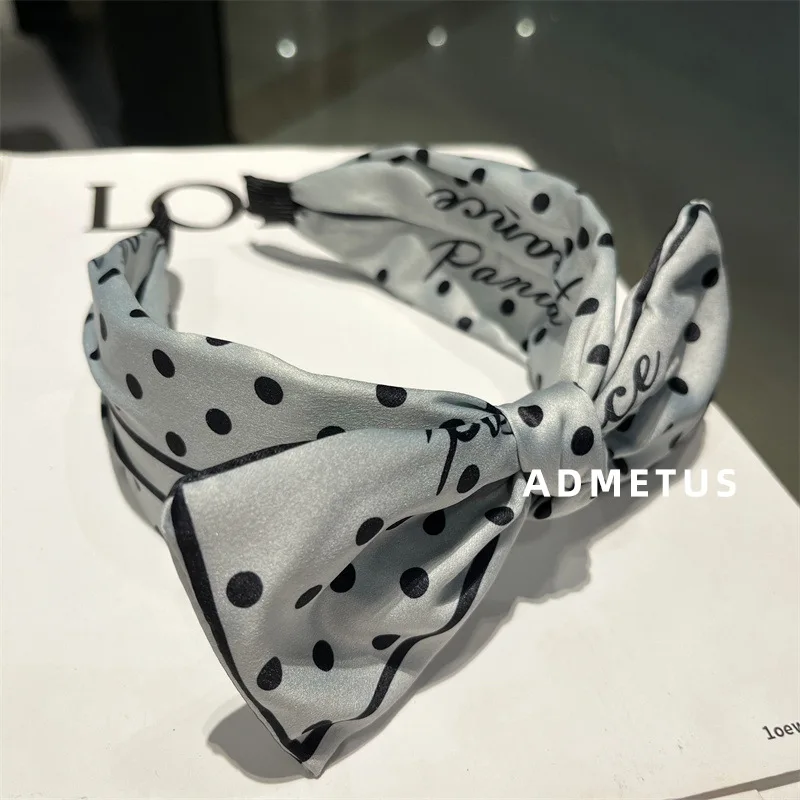 

Autumn Polka Dot Butterfly Knot Hair Band Women's Fabric Wide Band Sweet Hair Band