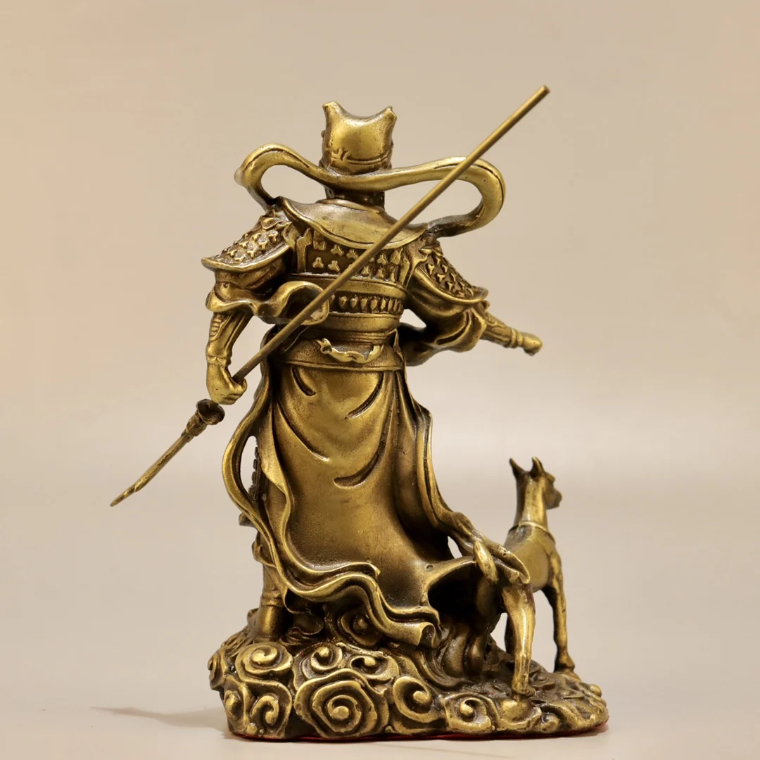 7-дюймовая коллекция тибетского храма старая латунь Бог Эрлен Лян Чжэн Чжэнь Ян