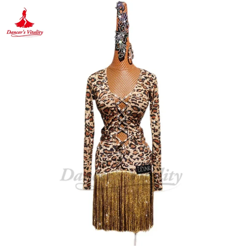 Платье для латинских танцев женщин чача-танго конкурсные костюмы взрослых и