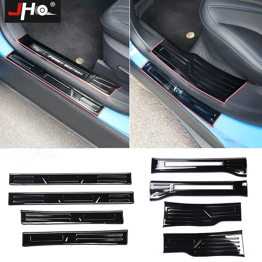 

JHO Stainless Steel Door Sill Scuff Plate Pedal Entry Guard Protector Cover For Ford Mustang Mach-E 2021 2022 Car Accessories
