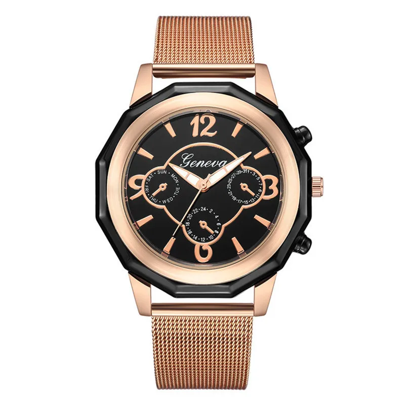 2023 New Hot Selling Casual Simple Six Needle Ultra Thin Luminous Dial for Women's Quartz Mesh Band Watch Holiday Luxury Gift