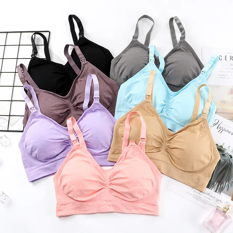 

Front Buckle Seamless Nursing Bra Gather Thin Comfortable Breastfeeding Wire Free Pregnant Women Bra Underwear белье женское