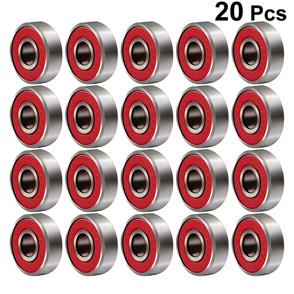 

20pcs 608 2RS Skateboard Wheel Bearings Inline Roller Skate Wheel Bearing Anti-rust Skateboard Wheel Bearing Sealed ABEC-9