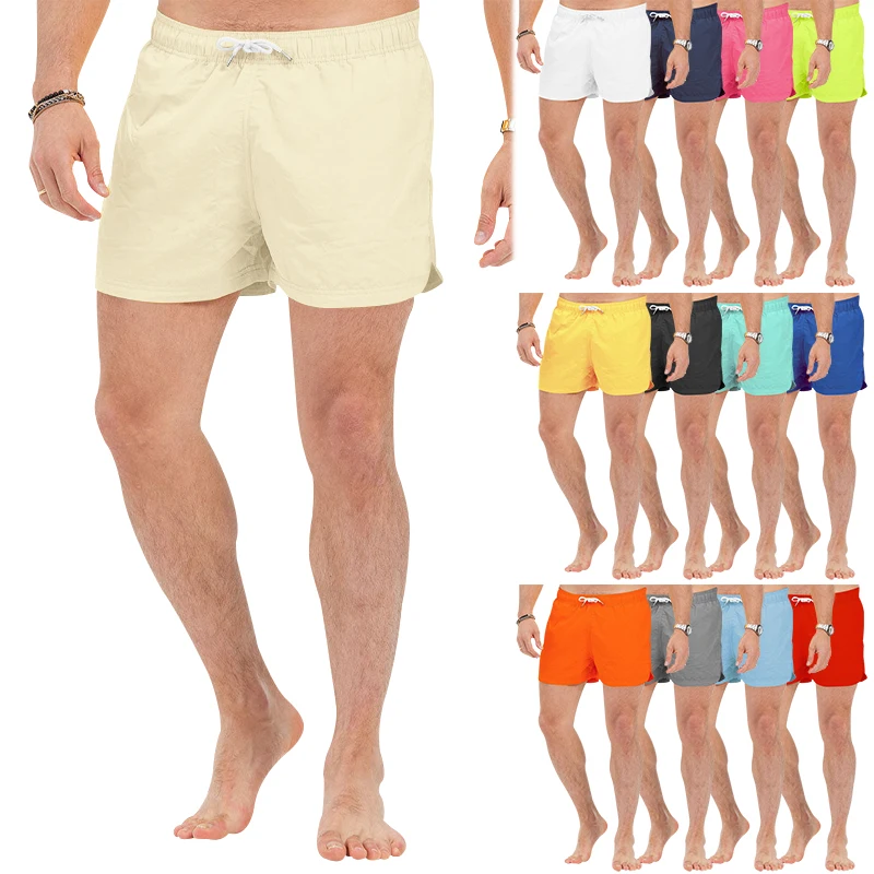 

2023 Summer New Men's Casual Fashion Beach Shorts Polyester Quick Dried Multi Color Sports Quarters for Men