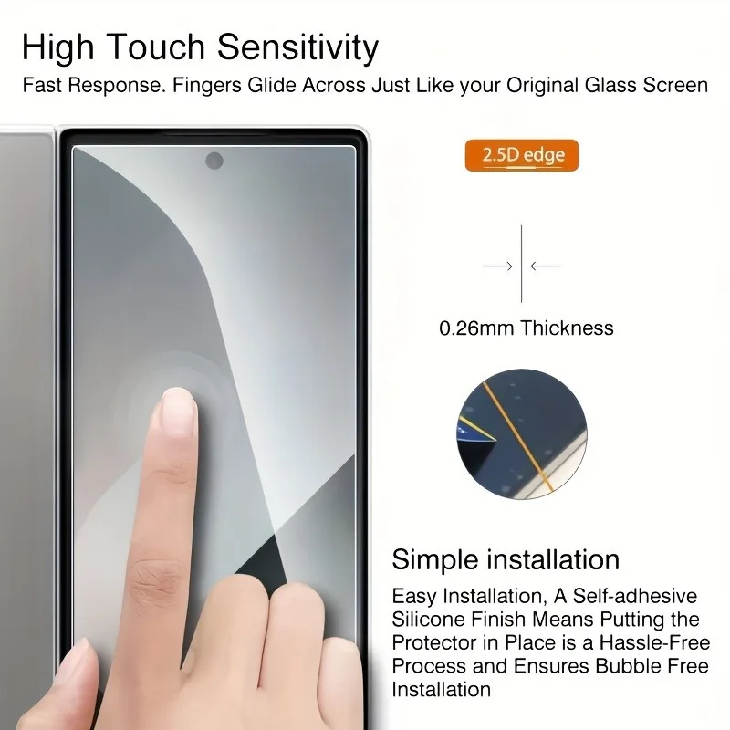Фото 2 шт. Защитная пленка для экрана Samsung Z Fold 7 6 5 4 Ультрапрозрачное закаленное стекло Защитная пленка для экрана Samsung Z Fold 7 6 5 4 Glass №4