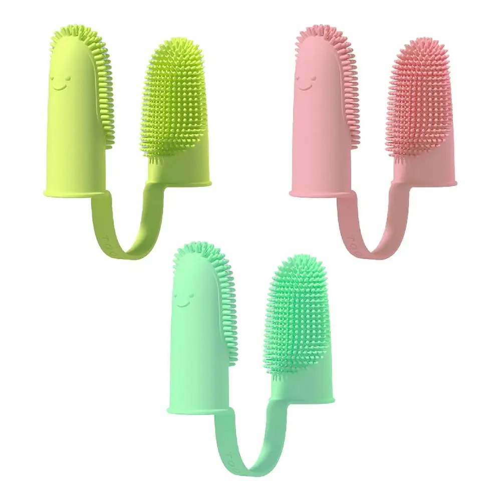 

Portable Soft Reusable Double Finger Bite resistant TPR Cat Toothbrush Cat Cleaning Tool Dog Toothbrush Pet Finger Toothbrush