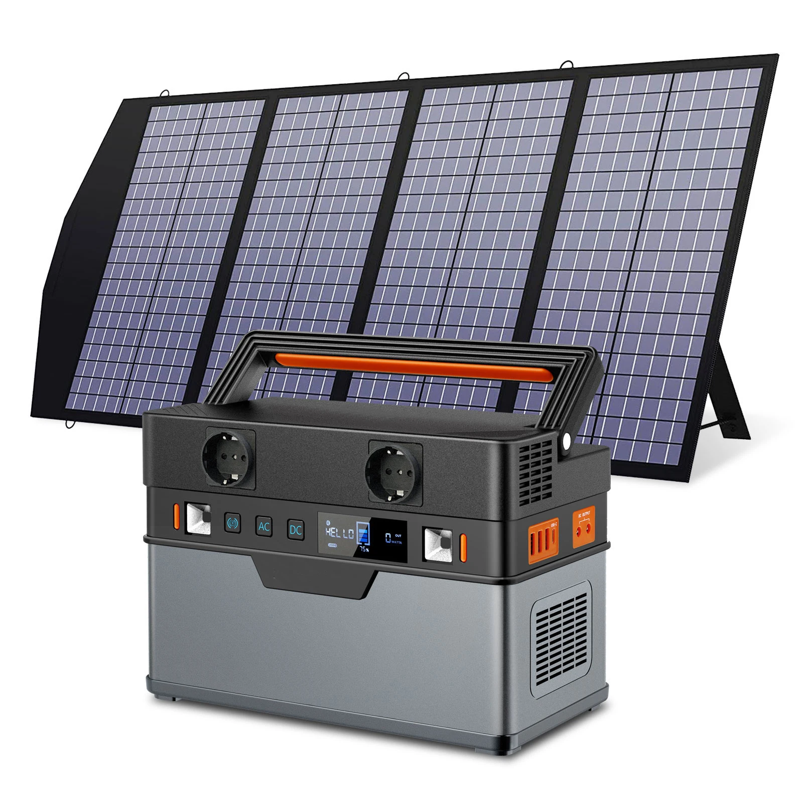 

Solar Generator, 110V/220V Portable Power Station,Mobile Emergency Backup Power With 18V Foldable Solar Panel Charger