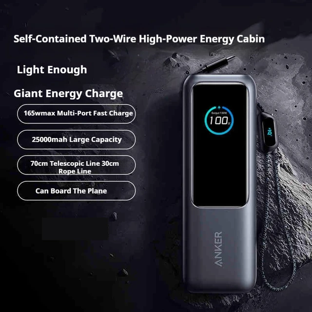 Anker Zolo 25000 мАч Power Bank 165 Вт PD Быстрая зарядка со