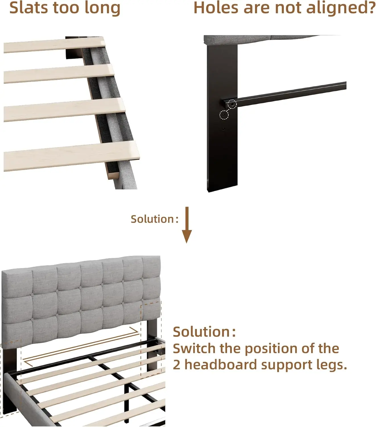 Полноразмерная рама для кровати с мягким изголовьем Современная платформа