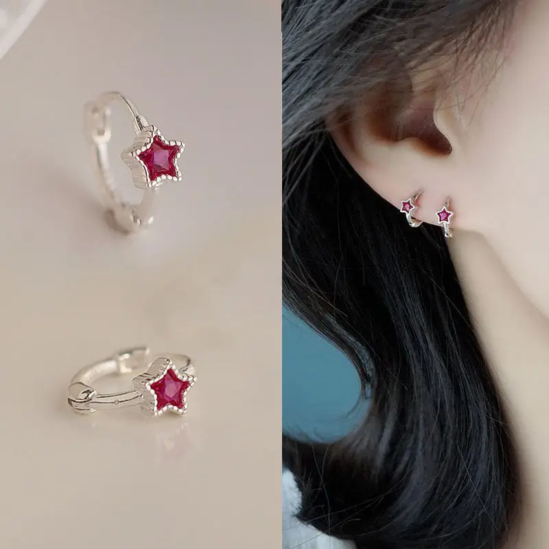 Новинка 2022, женские маленькие и изысканные серьги-гвоздики с пряжкой в форме звезды для девушек HPXmas