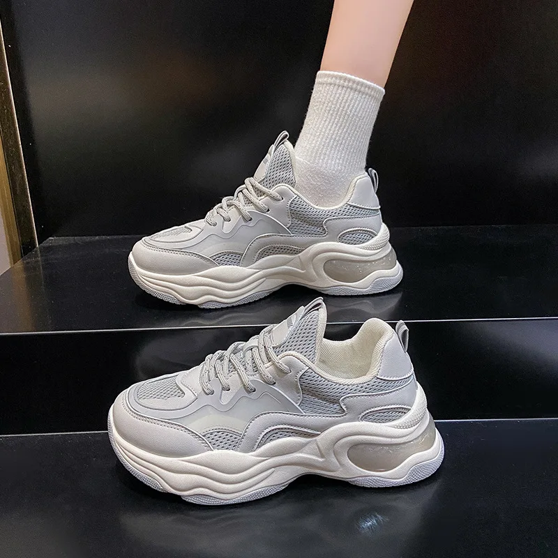 Platform Shoes Women Sneakers Autumn 2022 New Running Sports Shoes Casual Breathable White Wedges Sneaker Designer Women Shoes
