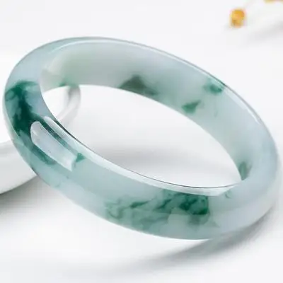 

zheru jewelry natural Burmese jadeite 54mm-64mm blue flower bracelet elegant princess jewelry for mother to girlfriend