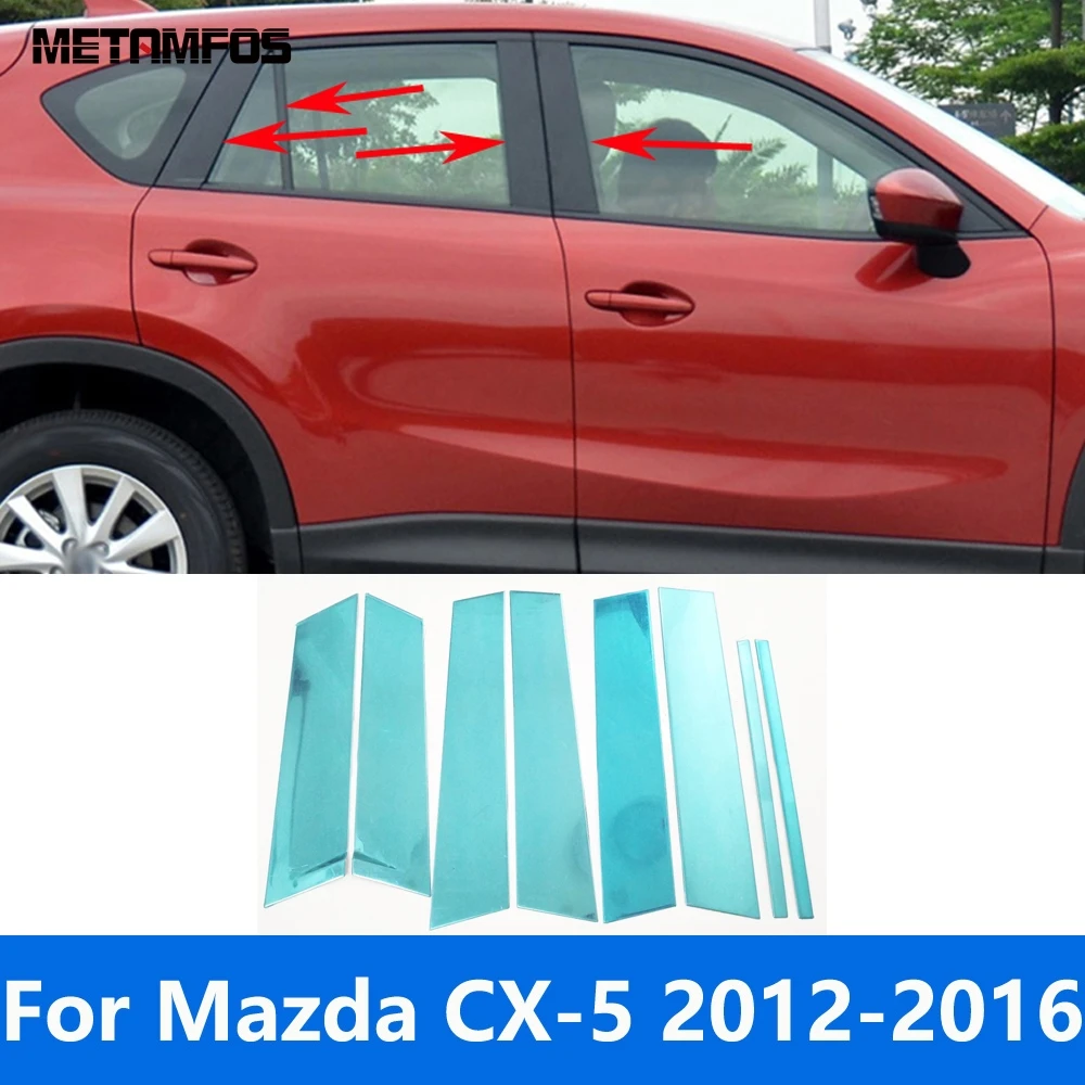 

Аксессуары для Mazda CX-5 CX5 2012 2013 2014 2015 2016, оконный центр B C, столбик столбов, Обложка, отделка, нержавеющая наклейка, Стайлинг автомобиля
