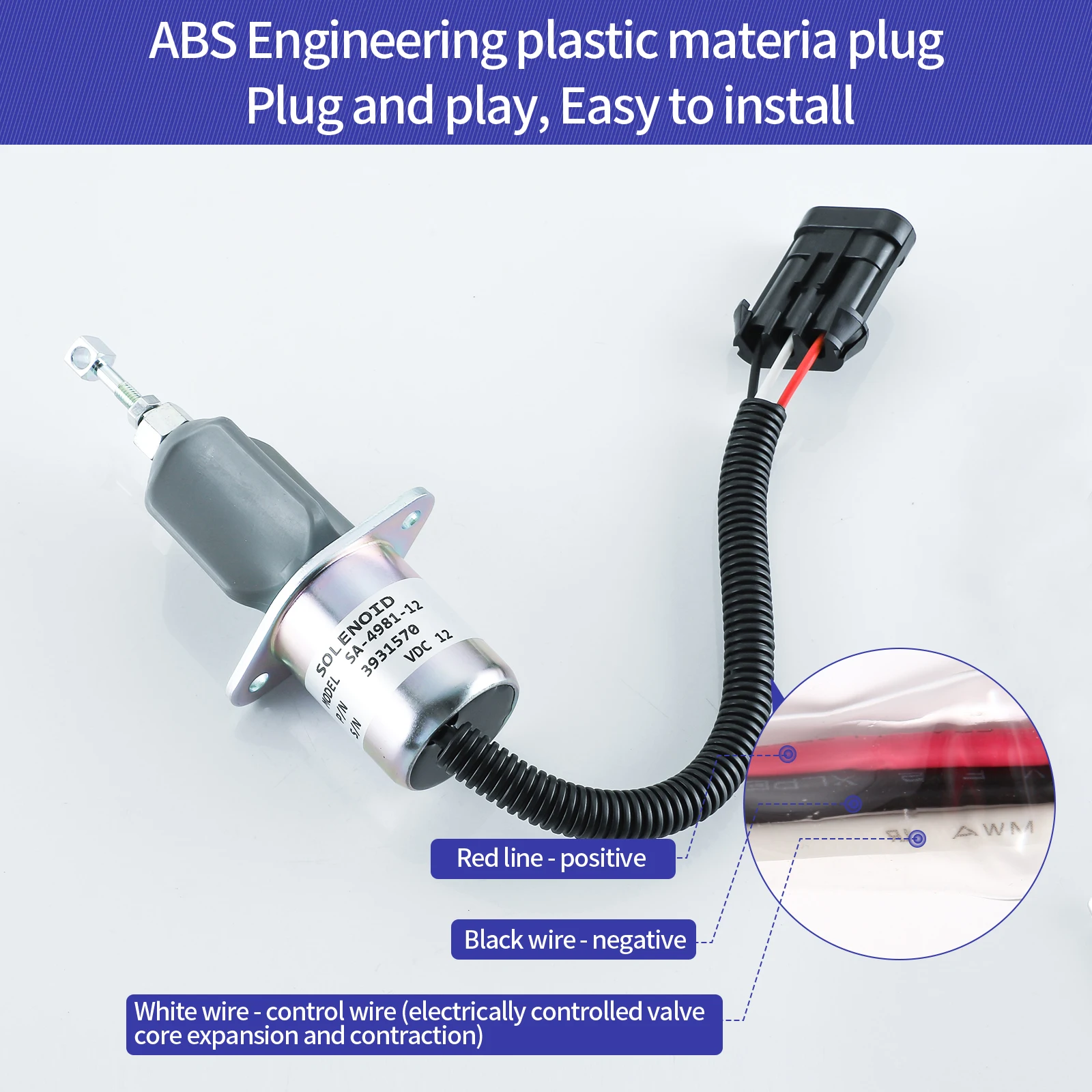 Соленоид отключения подачи топлива 3931570 С комплектами кронштейнов SA-4981-12 5016244 AA
