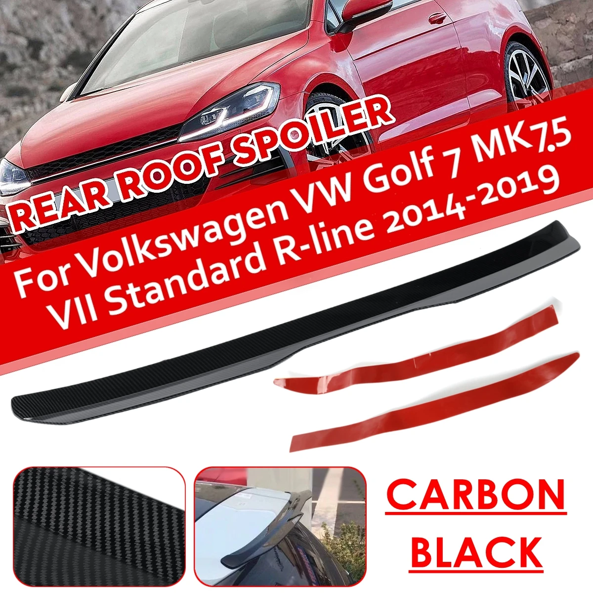 

RMAUTO Rear Wing Spoiler Rear Window Roof Spoiler Lip For VW Golf MK6 MAX 2008-2013 Golf 7 MK7 GTI R GTD 2014-2019 Rear Spoiler