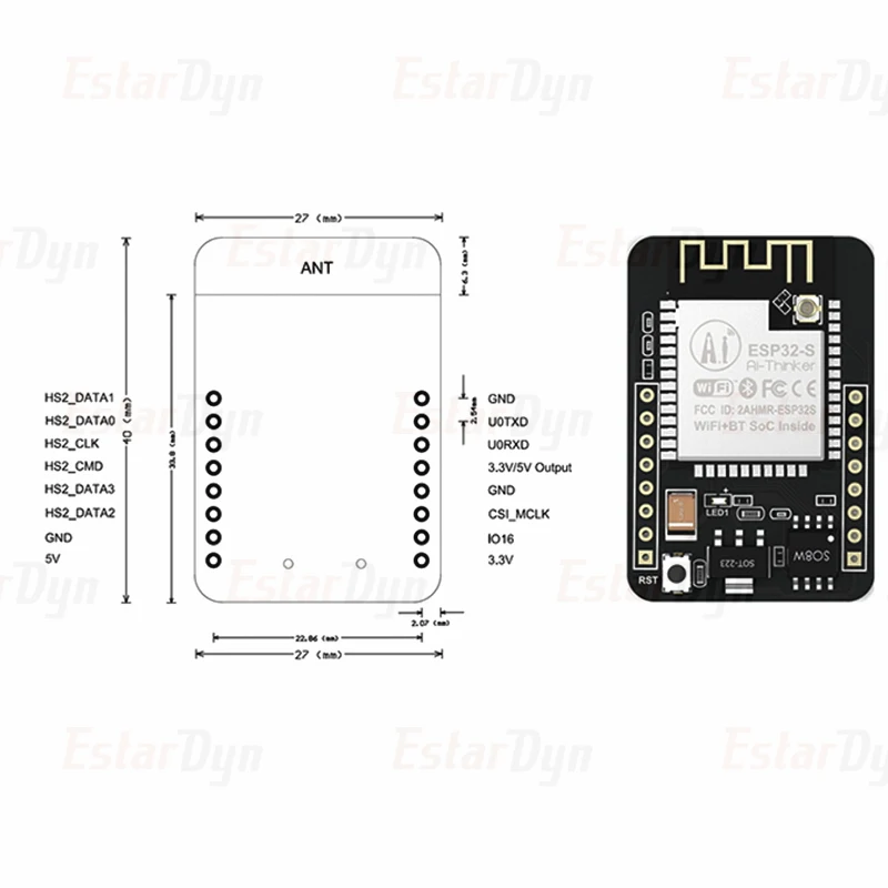 ESP32-CAM MICRO USB ESP32 Serial to WiFi CAM макетная плата CH340 CH340G 5V Bluetooth + OV2640 камера