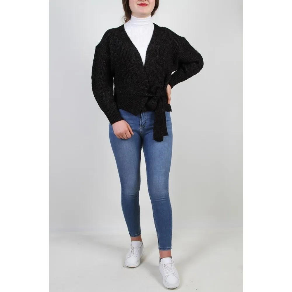 

Dorlie 1307 Knitwear Belted Cardigan (Black)